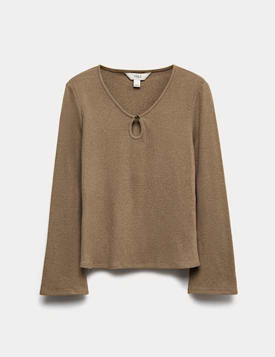 Άνετο τοπ με εβαζέ μανίκια και άνοιγμα-σταγόνα