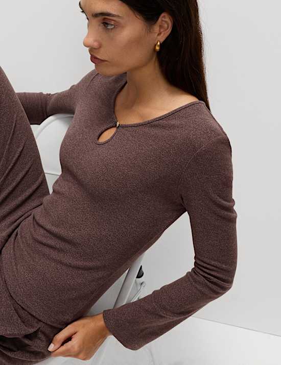 Keyhole Cosy Flute Sleeves Top