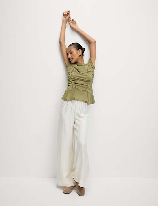 Short Sleeve Ruffle Top