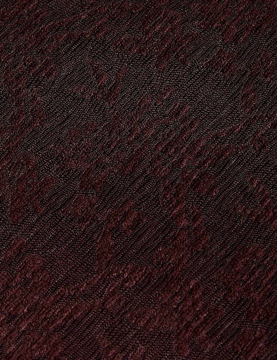 Long Sleeve Floral Mesh Slash Neck Top