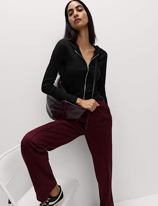 Cotton Rich Slim Fit Ribbed Hoodie