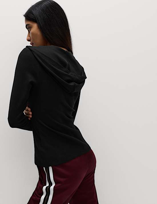 Cotton Rich Slim Fit Ribbed Hoodie