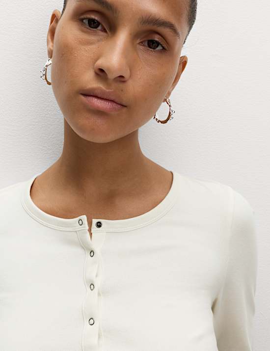 Cotton Rich Garment Dye Henley Top