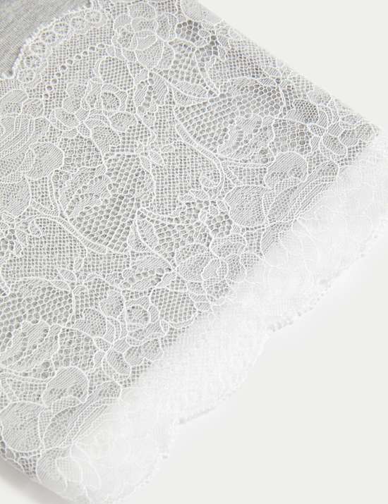 Cotton Blend Lace Sleeve T-Shirt