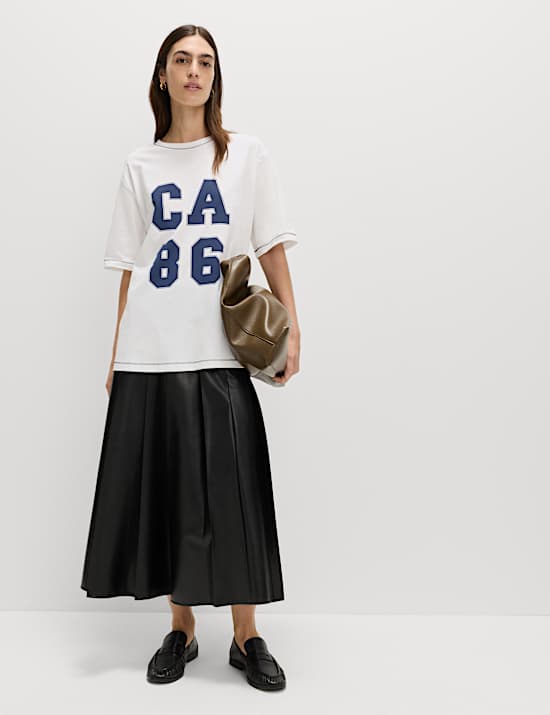 Pure Cotton Slogan Oversized T-Shirt
