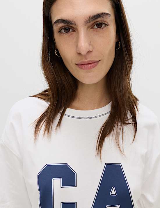 Pure Cotton Slogan Oversized T-Shirt