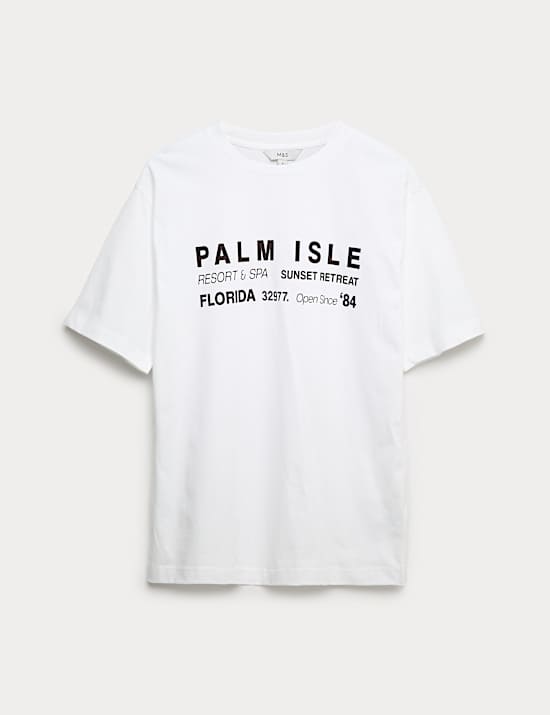 Pure Cotton Slogan Oversized T-Shirt