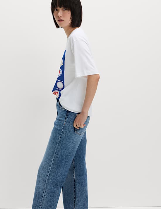 Pure Cotton Slogan Oversized T-Shirt