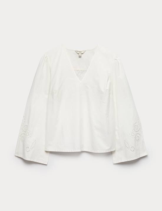 Pure Cotton Cutwork Detail Blouse