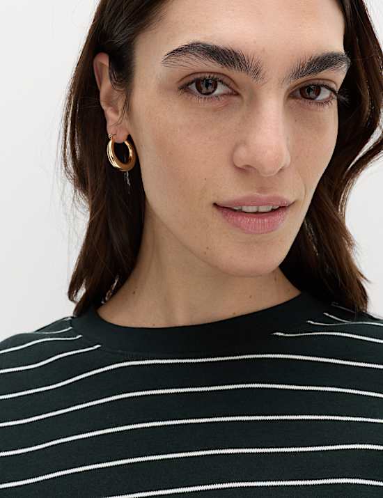 חולצה בגזרה מרובעת מכותנה טהורה עבה