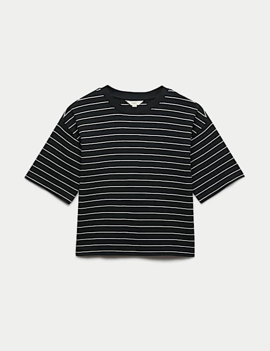 חולצה בגזרה מרובעת מכותנה טהורה עבה