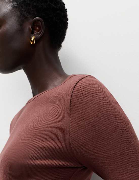 Cotton Rich Ribbed Top