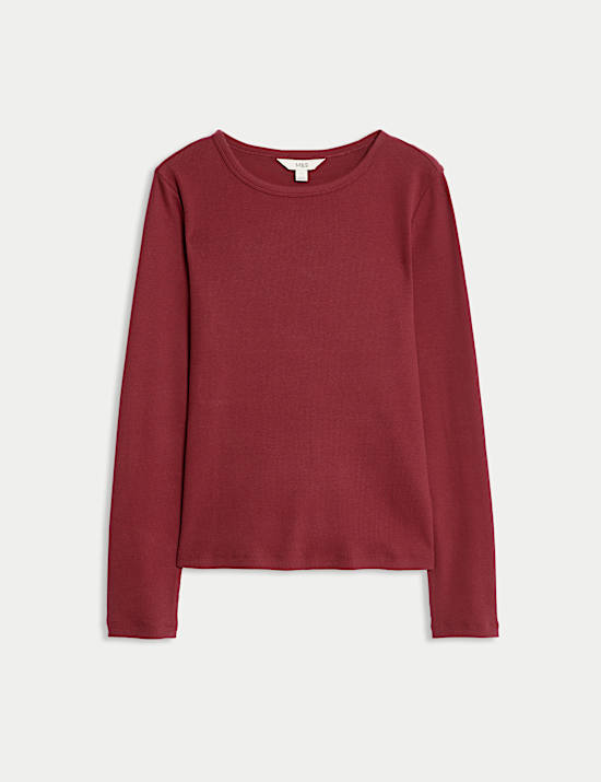 Katoenrijke, geribde top