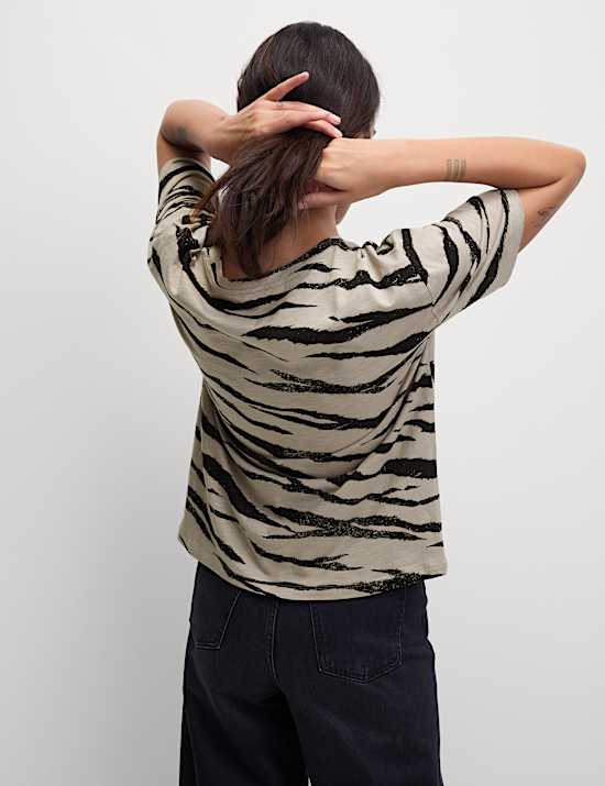 Camiseta con modal de algod&oacute;n estampada