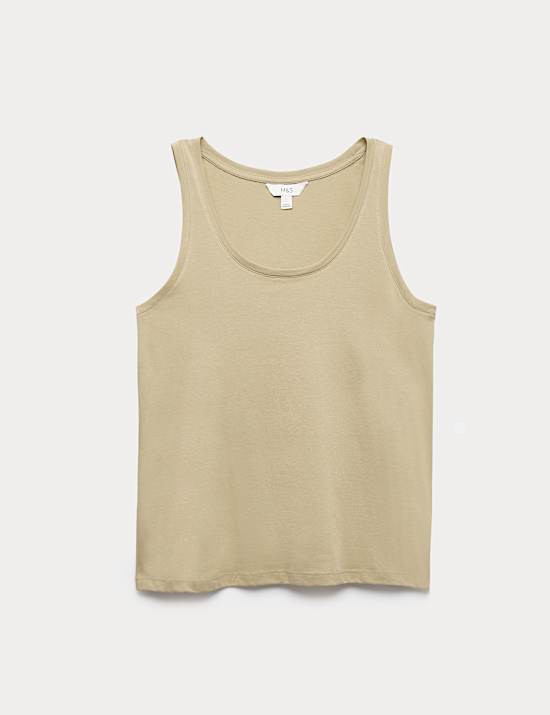 Top van zuiver katoen met ronde hals