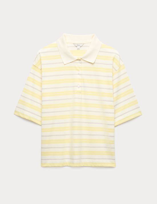 Pure Cotton Short Striped Rugby Top