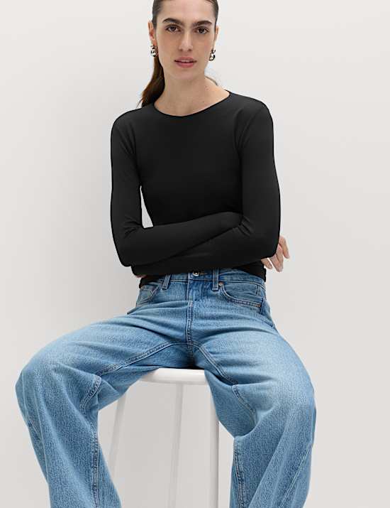 Slim Fit Crew Neck Long Sleeve Top