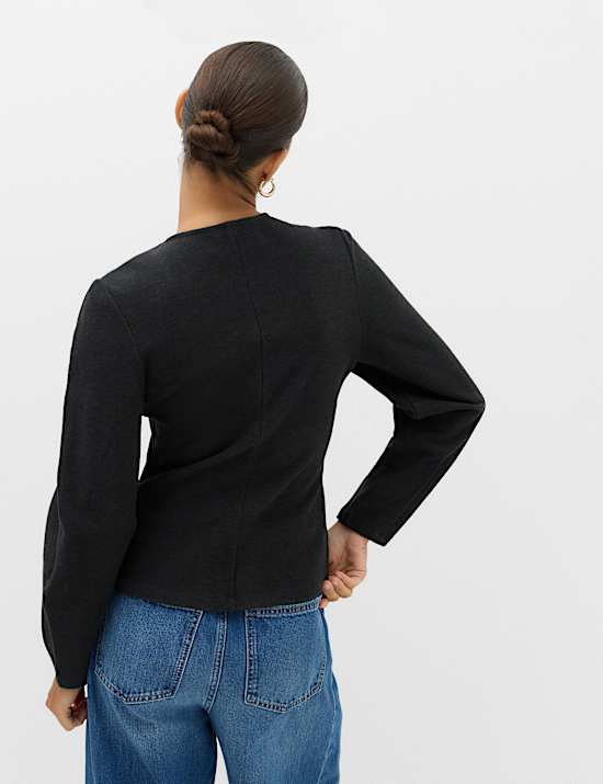 Button Front V Neck Cardigan
