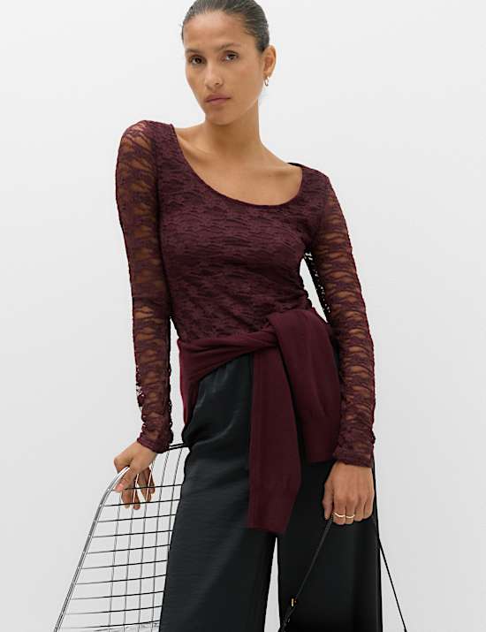 Lace Scoop Neck Top