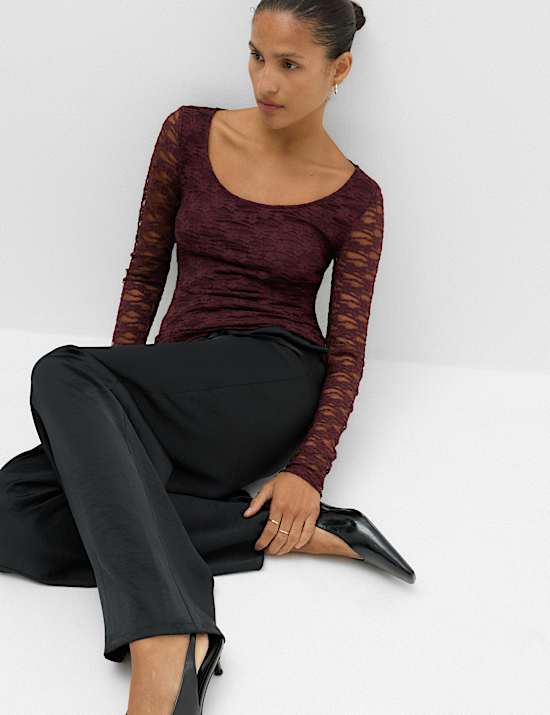 Lace Scoop Neck Top