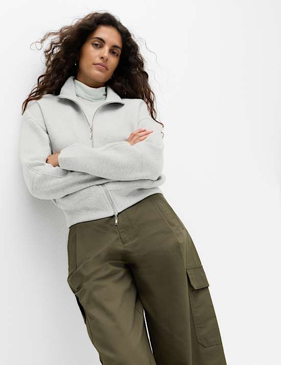 Cotton Rich Scuba Zip Up Sweatshirt