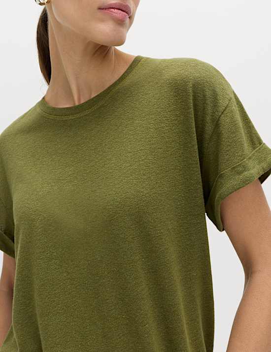 Camiseta de mezcla de lino