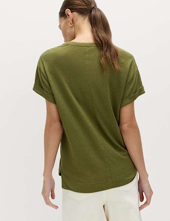 Camiseta de mezcla de lino