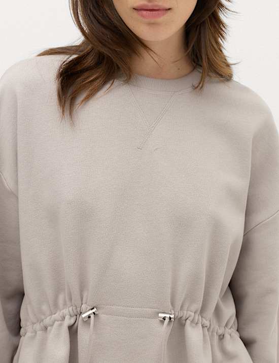 Pure Cotton Drawcord Waist Sweatshirt