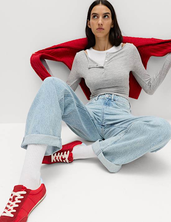 Double Layer Henley Top