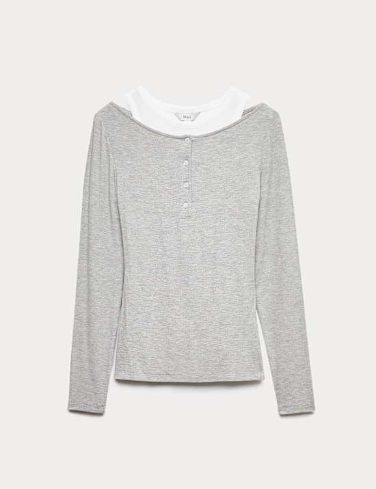 Double Layer Henley Top