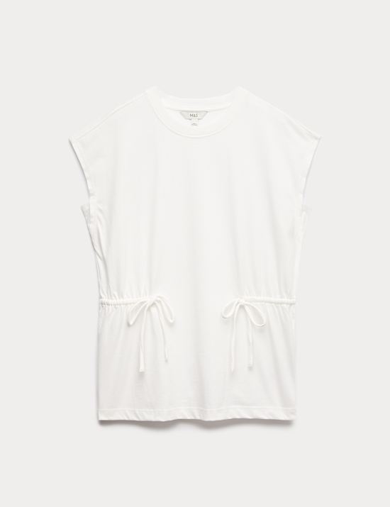 Pure Cotton Tie Waist Oversized T-Shirt