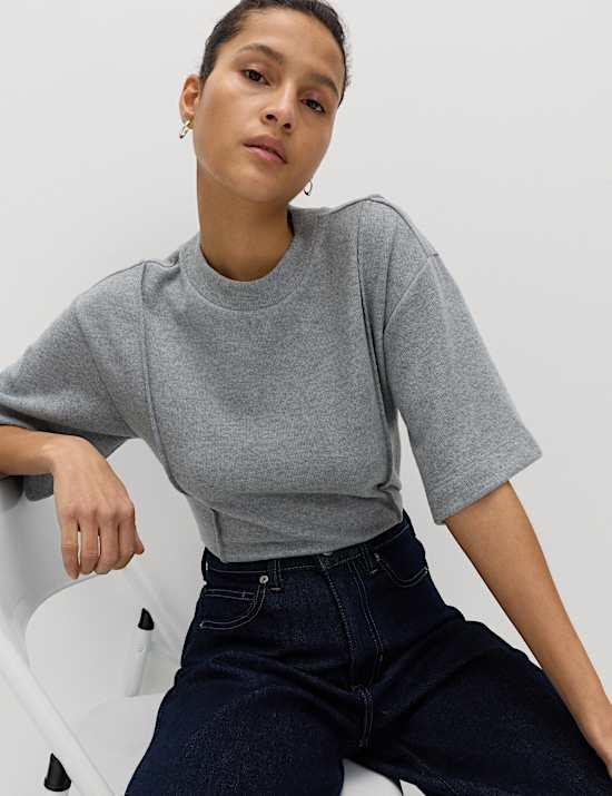 Short Sleeve Cosy Top With Cotton