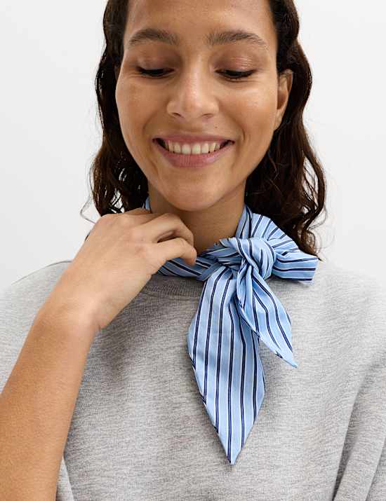 Cotton Blend Neck Scarf Sweatshirt