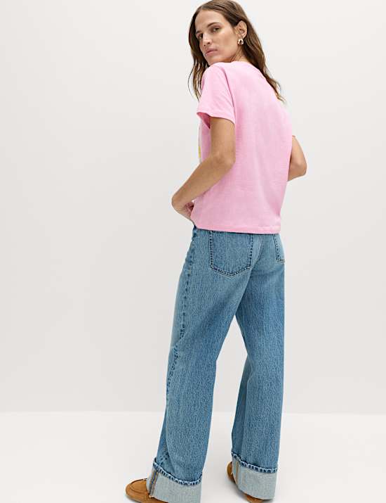 Pure Slub Cotton Checked T-Shirt