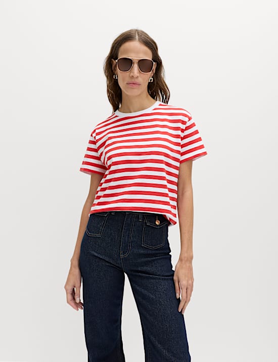 Pure Slub Cotton Checked T-Shirt