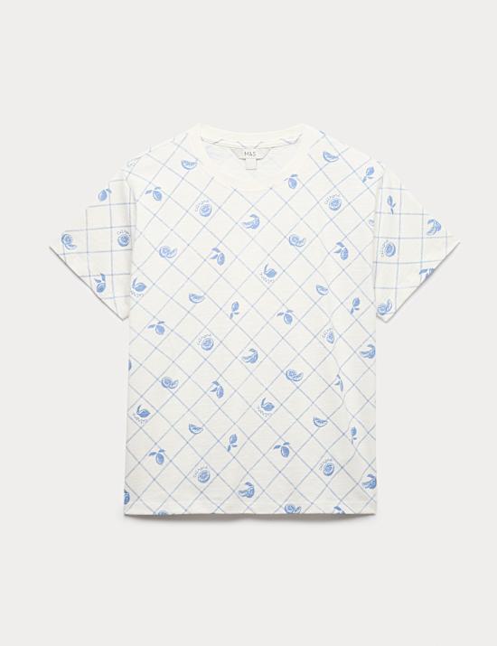 Pure Slub Cotton Checked T-Shirt