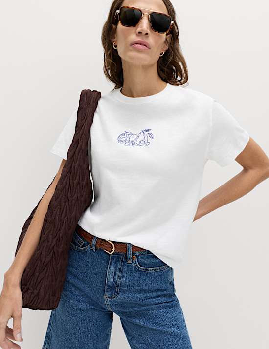 Pure Slub Cotton Checked T-Shirt