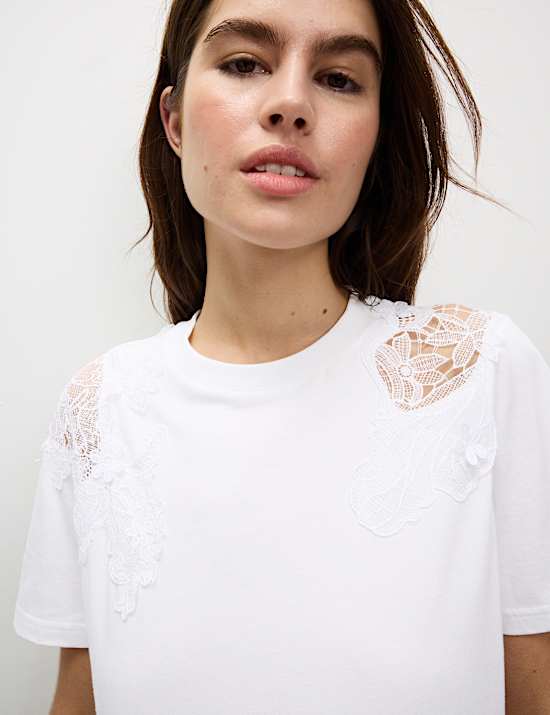 Pure Cotton Embroidered Regular Fit T-Shirt