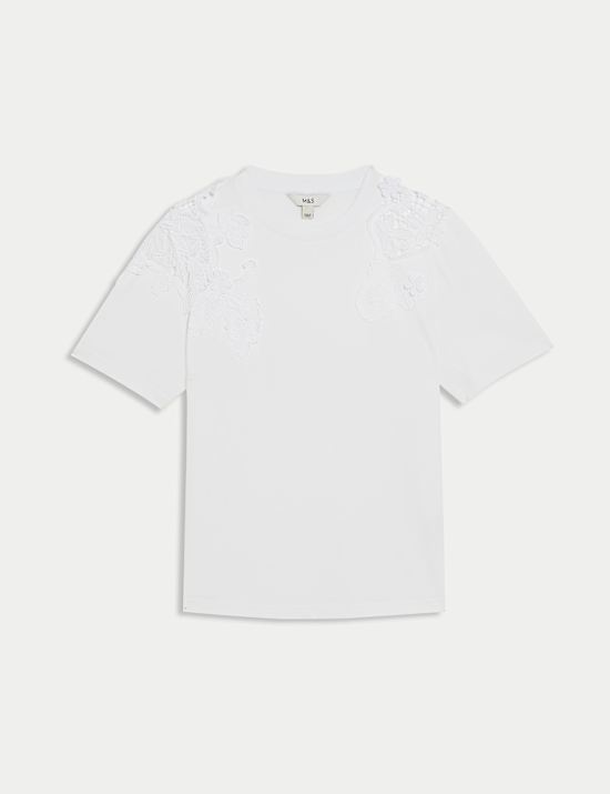 Pure Cotton Embroidered Regular Fit T-Shirt