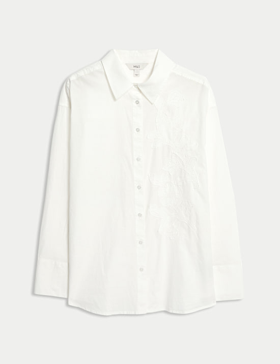 Pure Cotton Applique Button Through Shirt