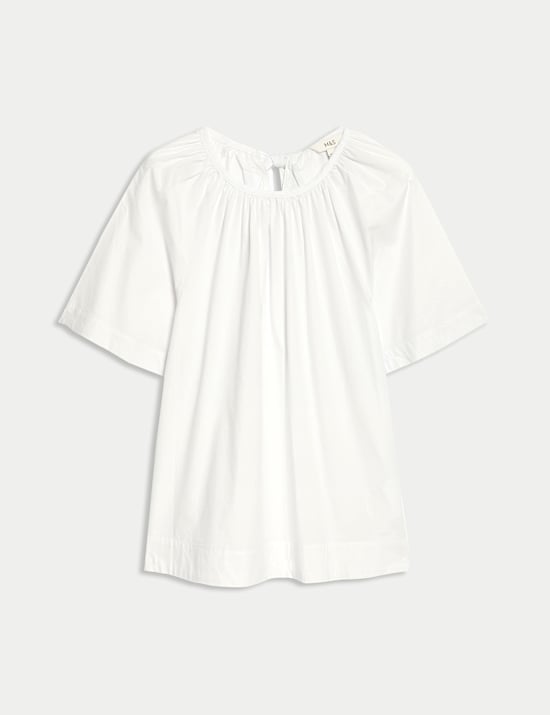 Pure Cotton Tie Back Detailing Blouse