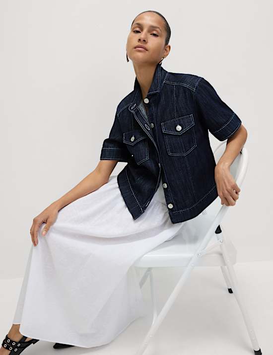 Denim Utility Short Sleeve Shirt