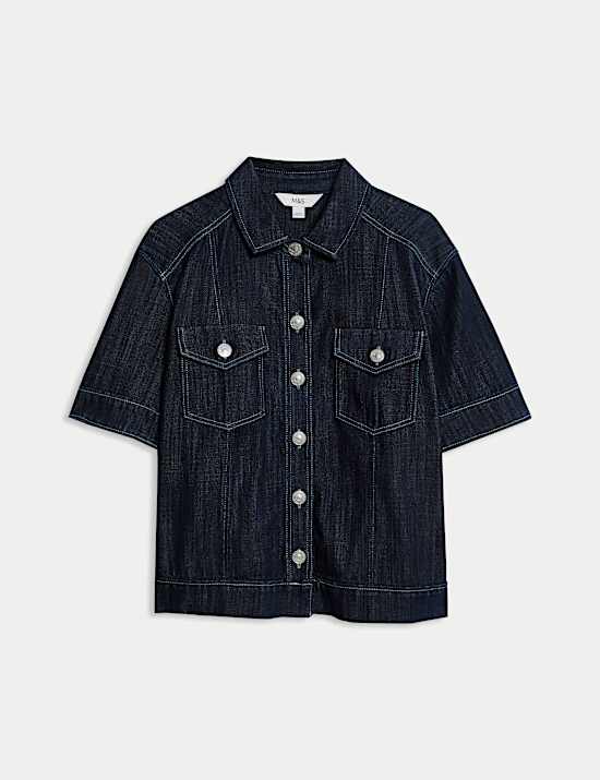 Denim Utility Short Sleeve Shirt