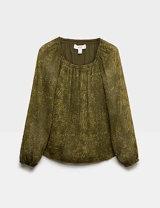 Printed Square Neck Blouse