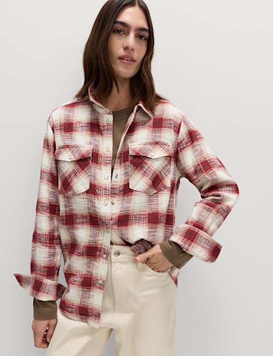 Pure Cotton Western Checked Shirt