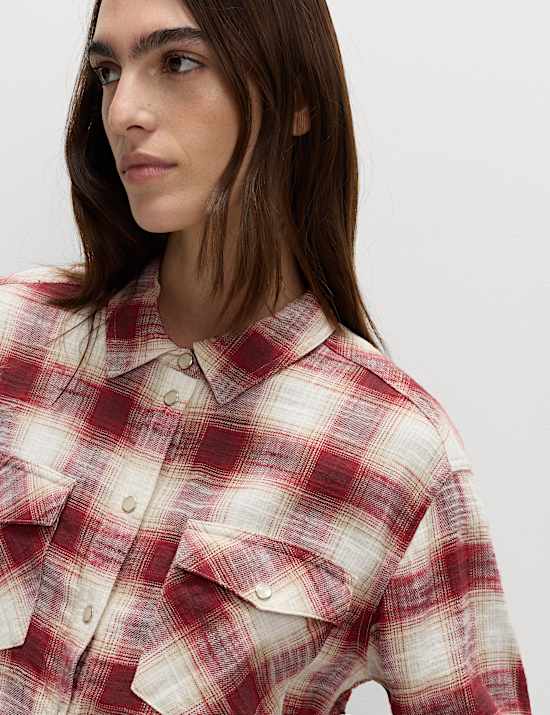 Pure Cotton Western Checked Shirt