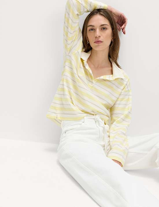 Pure Cotton Striped Rugby Top