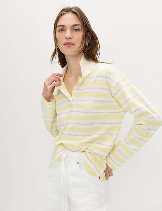 Pure Cotton Striped Rugby Top