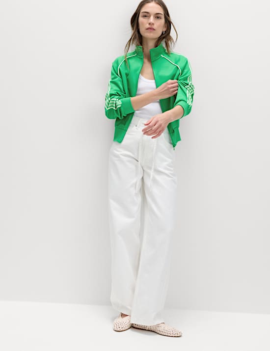 Veste de surv&ecirc;tement en maille de coton avec fermeture zipp&eacute;e