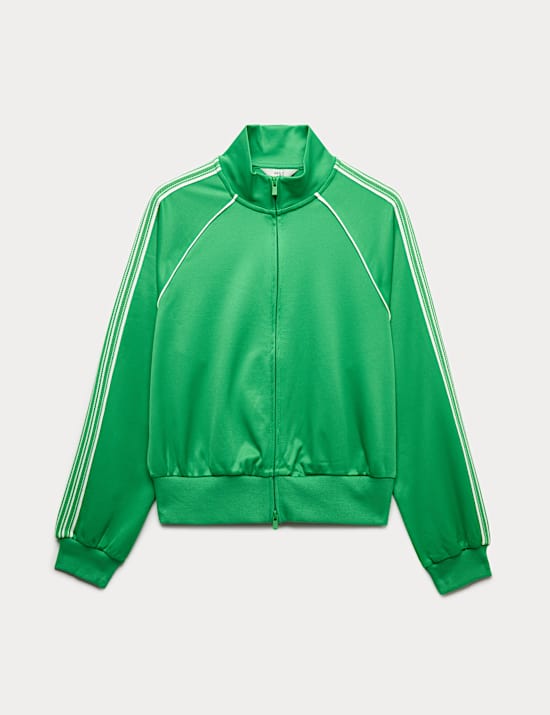 Veste de surv&ecirc;tement en maille de coton avec fermeture zipp&eacute;e